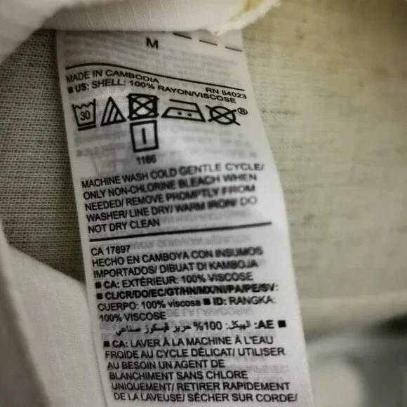 OLD NAVY  NEW Button up Polka Dot Shirt Crean Black SIZE (M) - Picture 6 of 7